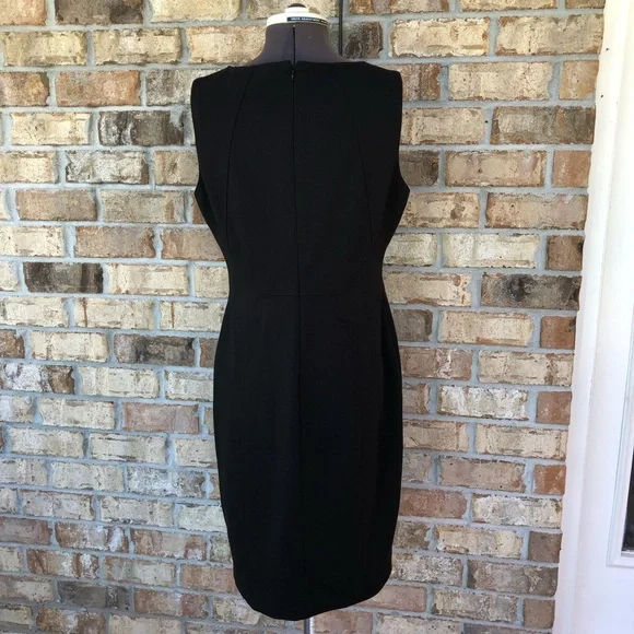 Ivanka Trump Toggle-neck Ponte Sheath Sleeveless Dress Black Size 12 - Picture 8 of 14